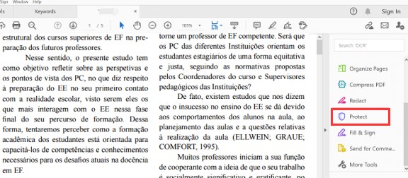 como colocar senha no arquivo pdf