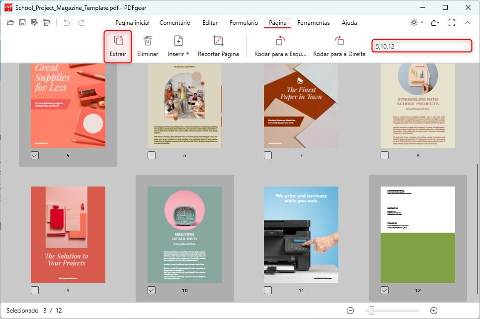 Salvar Páginas Específicas de um PDF 