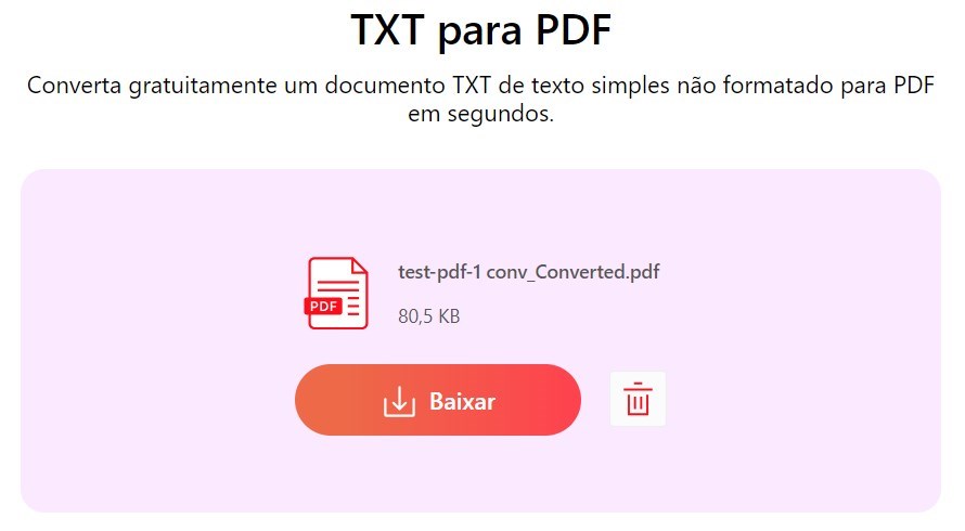 Salve o documento PDF convertido