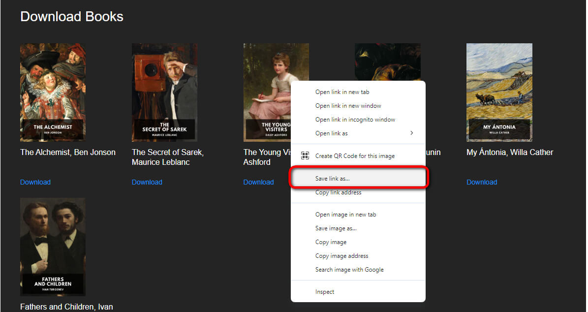 Clique com o Botão Direito Salvar Como