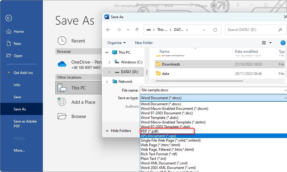 Salvar o Word como PDF