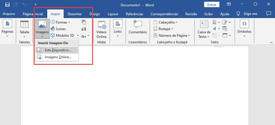 como inserir imagem de pdf no word