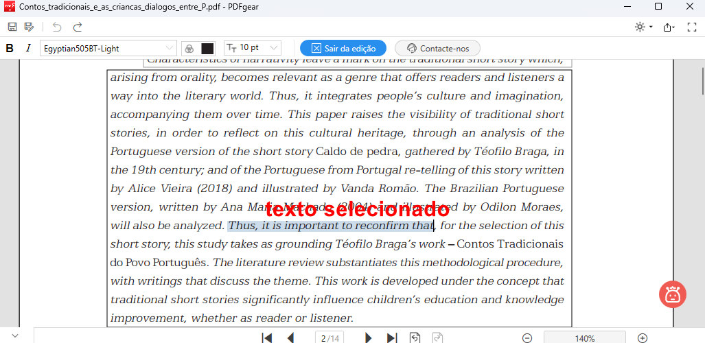Selecionar o Texto para Deletar