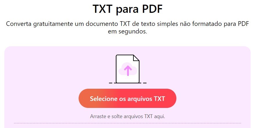 Selecione os Arquivo TXT