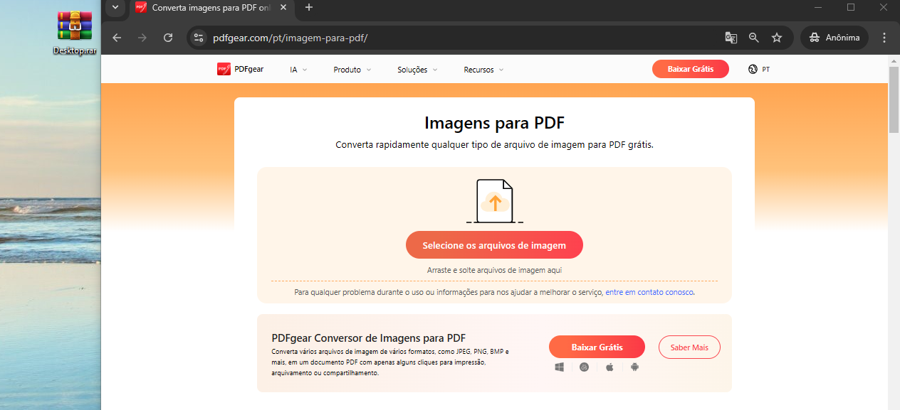como transformar arquivo zip em pdf