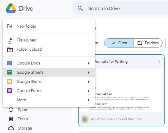 Enviar um PDF para o Google Drive