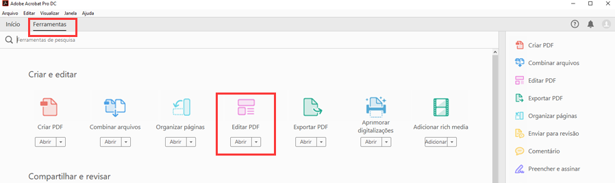 Vá para Editar PDF no mac usando Adobe Acrobat
