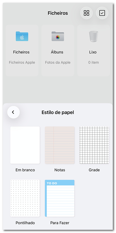Escolher o Estilo do Papel