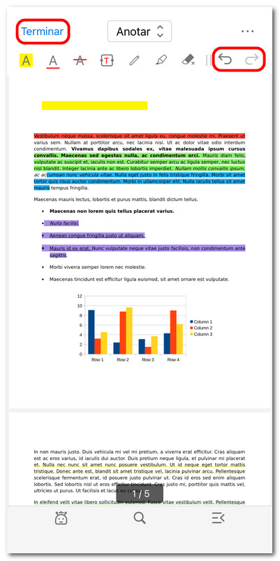 Sair do modo de anotação em PDF