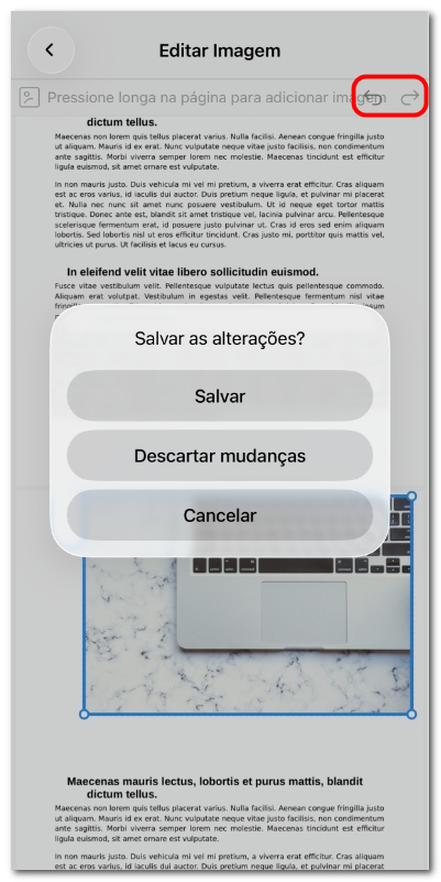 Salvar a imagem editada