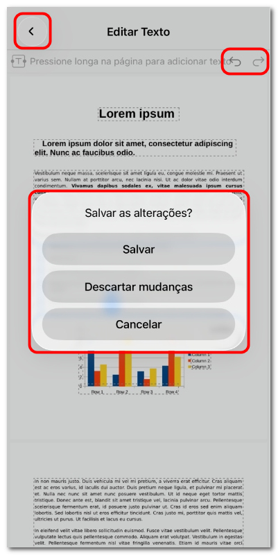 Salvar as alterações de edição