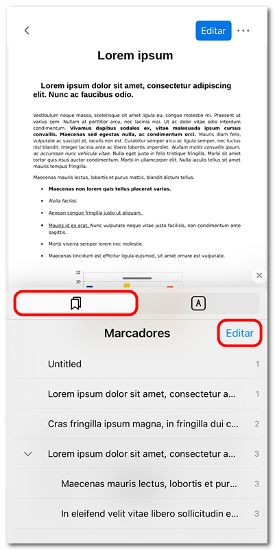 Verificar e editar os marcadores