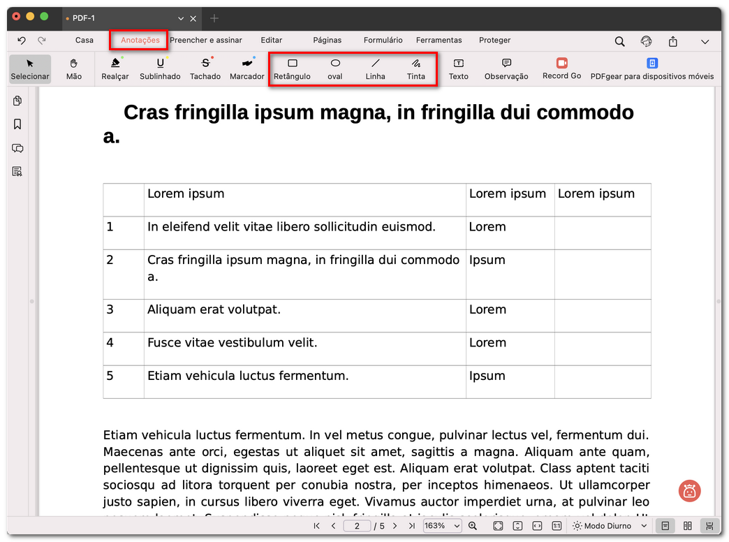 Abrir as ferramentas de desenho