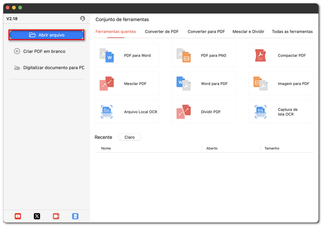 Abrir um PDF no PDFgear no Mac