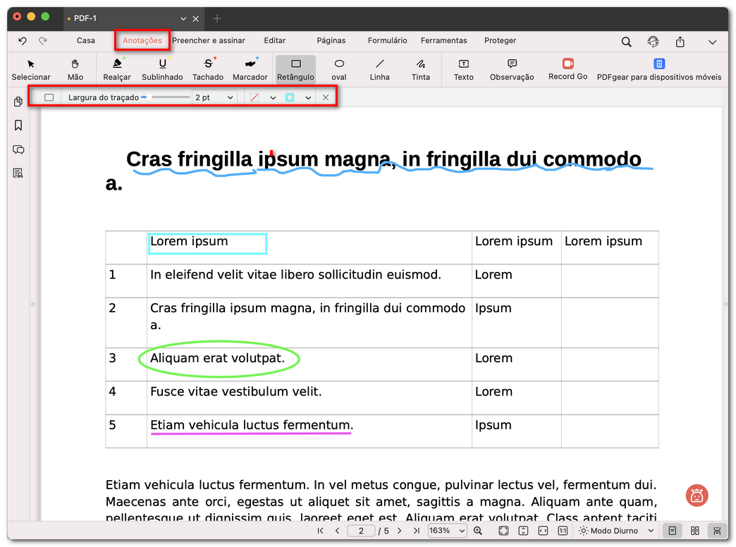 Desenhar em um PDF no PDFgear