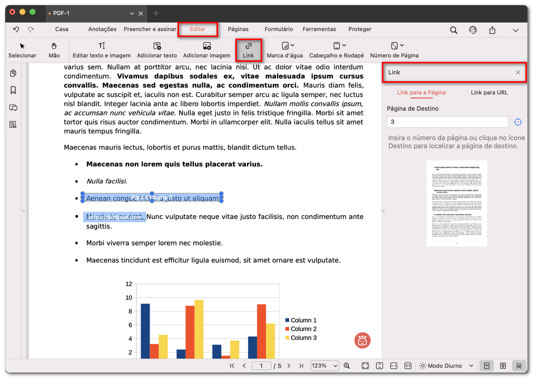 Editar o link existente