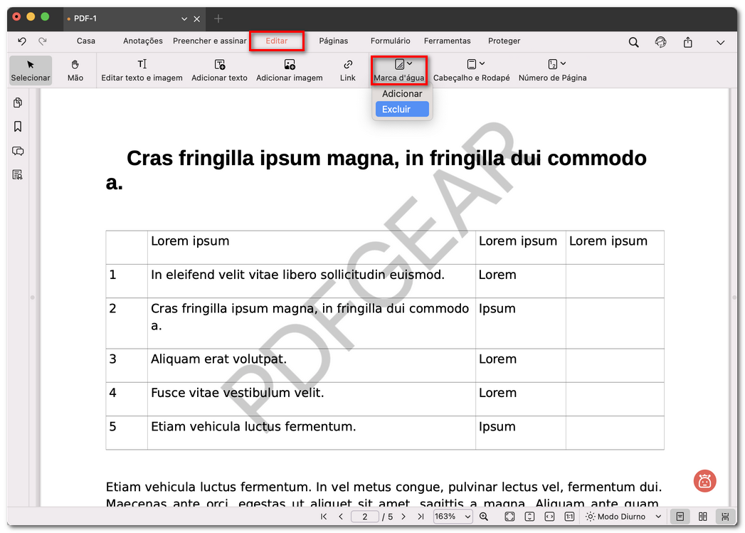 Excluir todas as marcas d’água