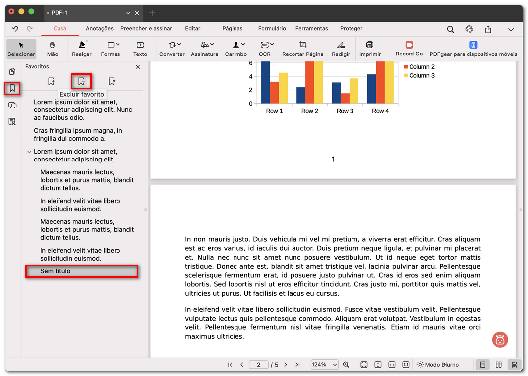 Excluir um Favorito do PDF no Mac