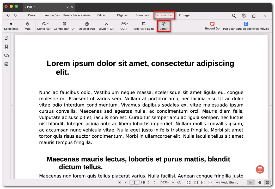 Exibir um PDF como apresentação de slides