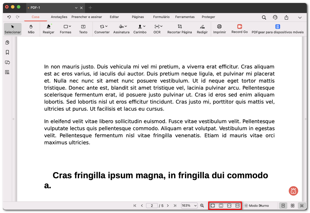 Ícone de modo de visualização