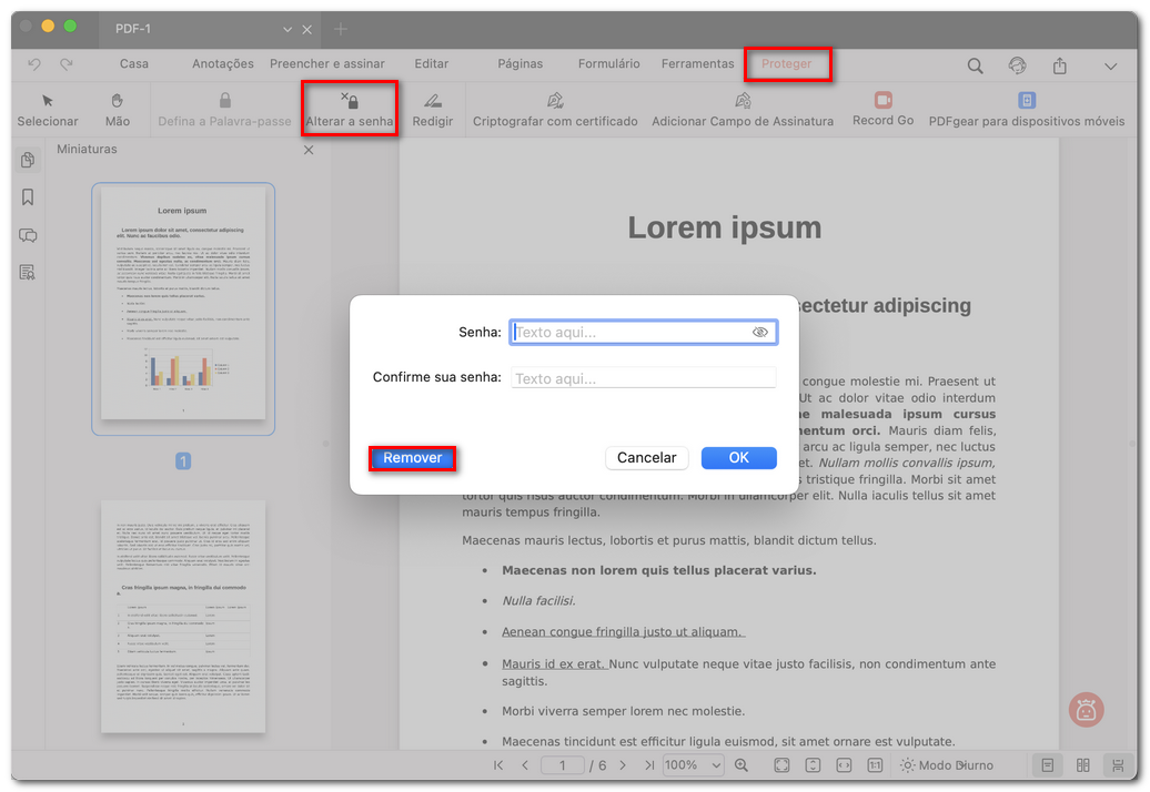 Remover a senha do PDF no PDFgear