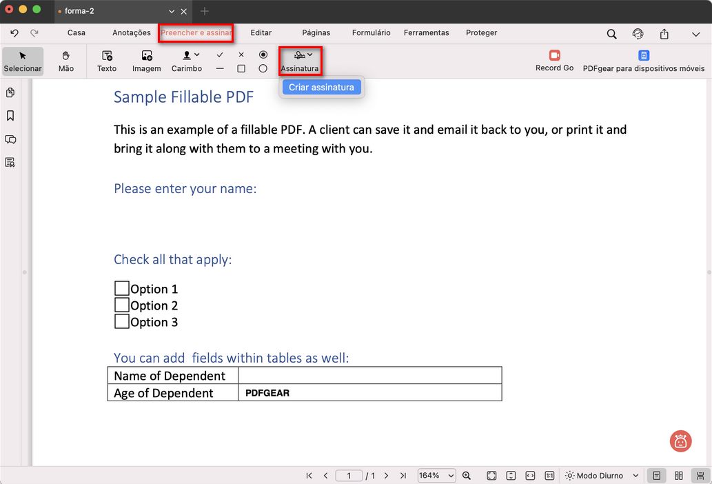 Selecione Criar assinatura