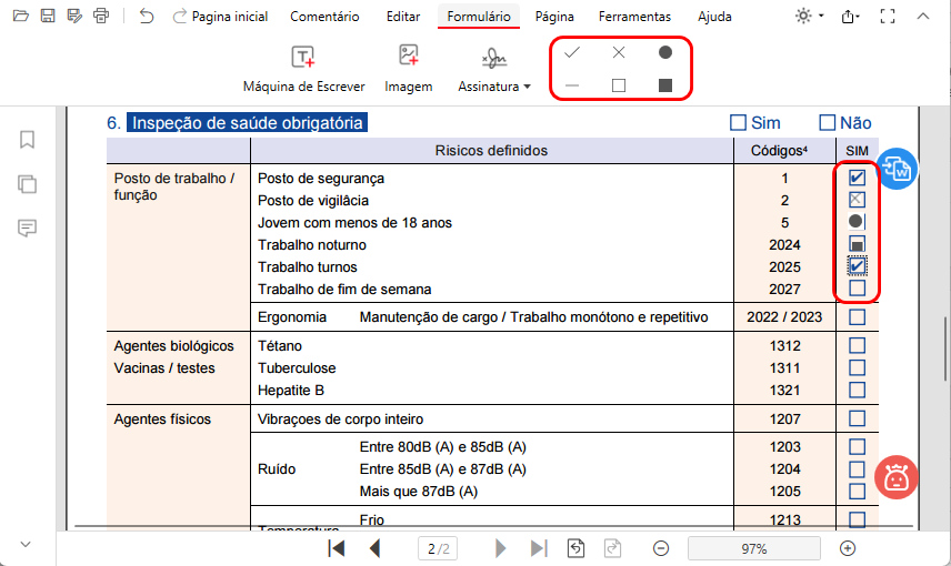 Adicionar Ícones ao Formulário PDF