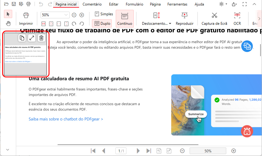 Copiar ou Excluir a Captura de Tela