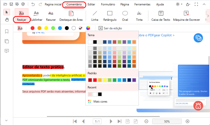 Destacar o Texto do PDF