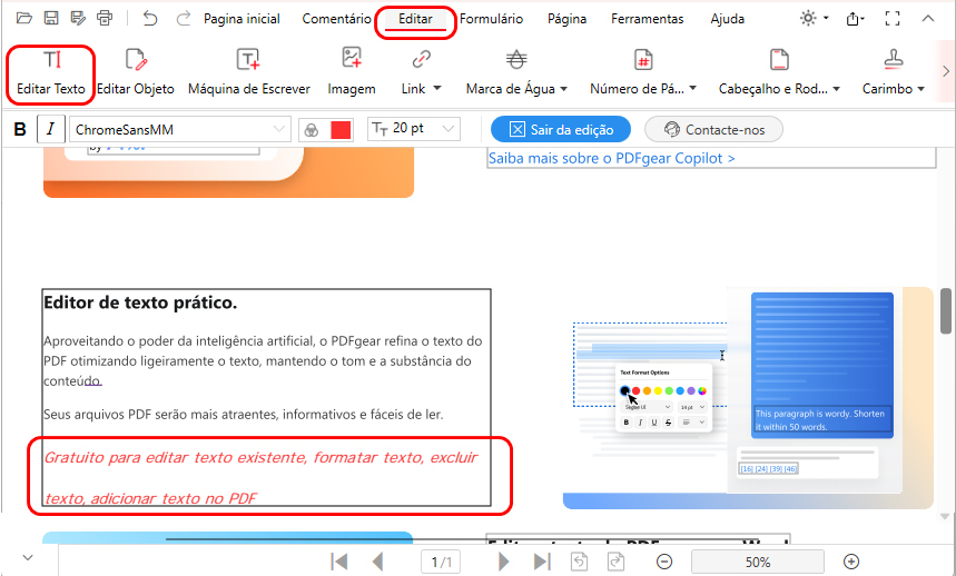 Editar Texto em PDF