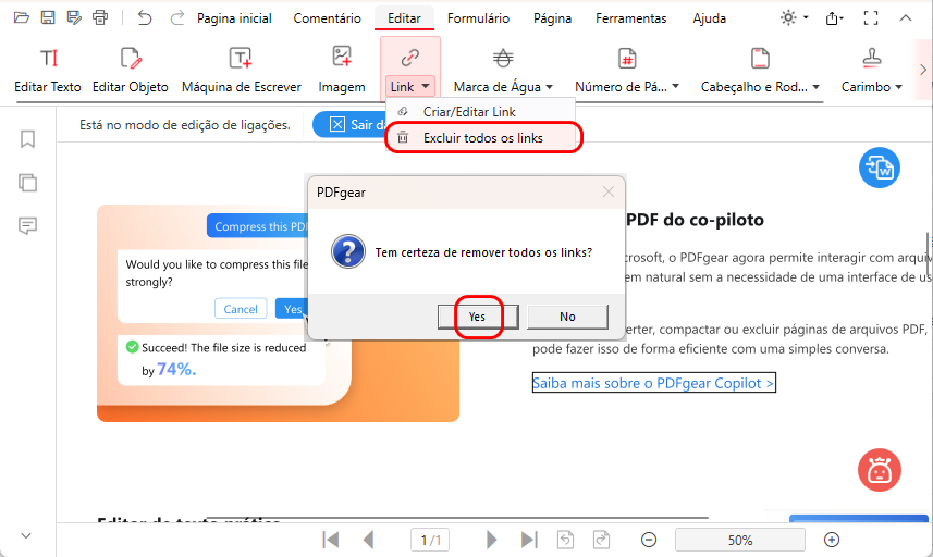 Excluir Links no PDF