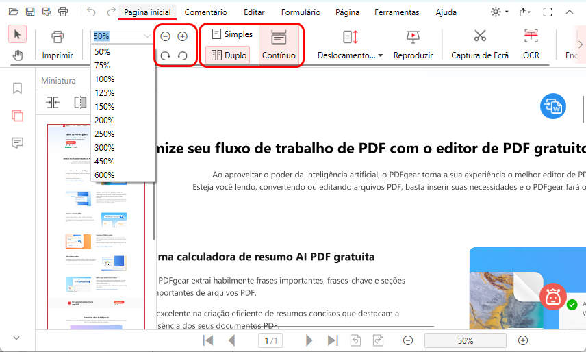 Exibição da Página