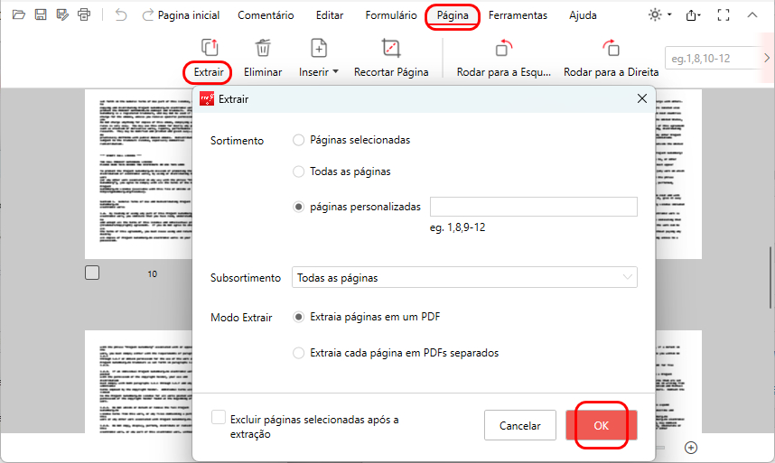 Extrair Páginas do PDF