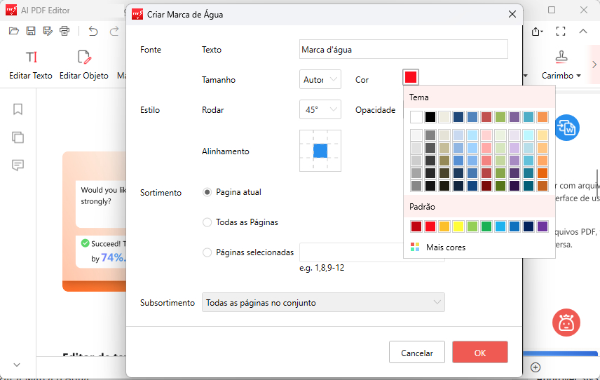 Personalizar a Marca d'Água