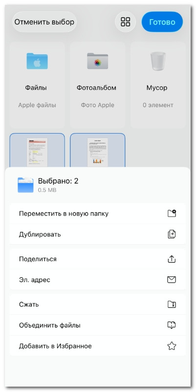 Дополнительные параметры управления PDF