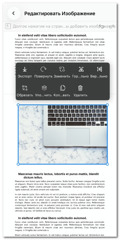 Редактирование существующего изображения в PDF на iOS