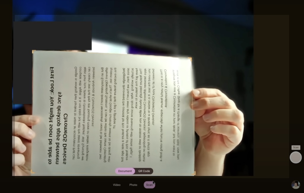 Choose Document Mode for Scan