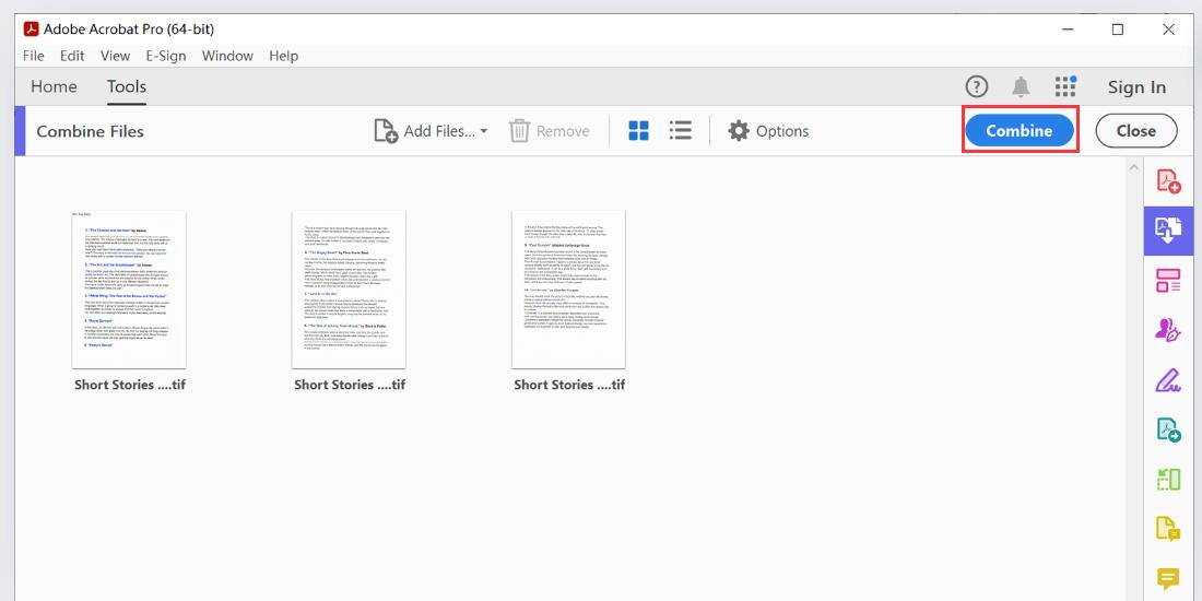 Combine TIFF Files