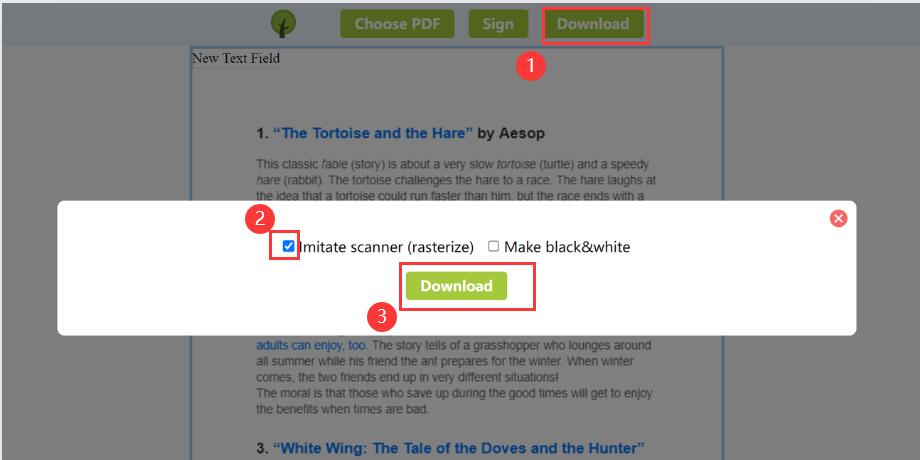 Download a PDF Document that Looks Scanned