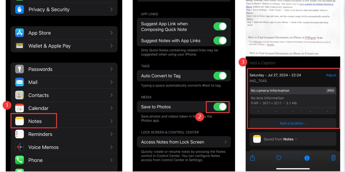 Find Scanned Documents in Photos