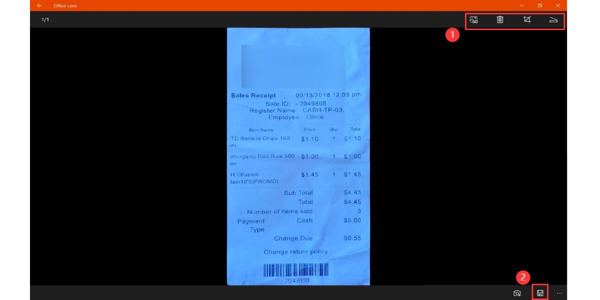 Save the Scanned Image