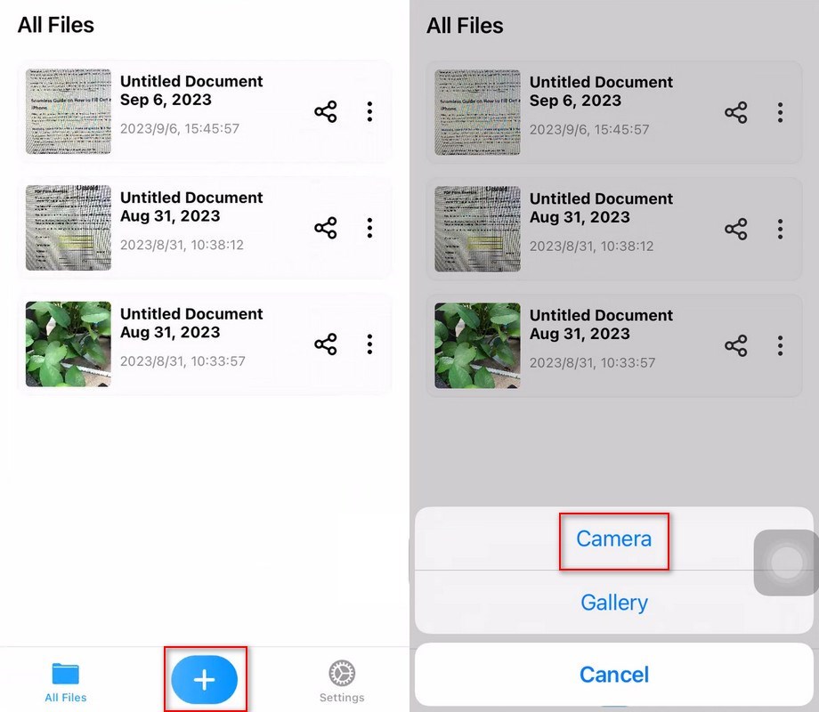 Open the Document to Scan