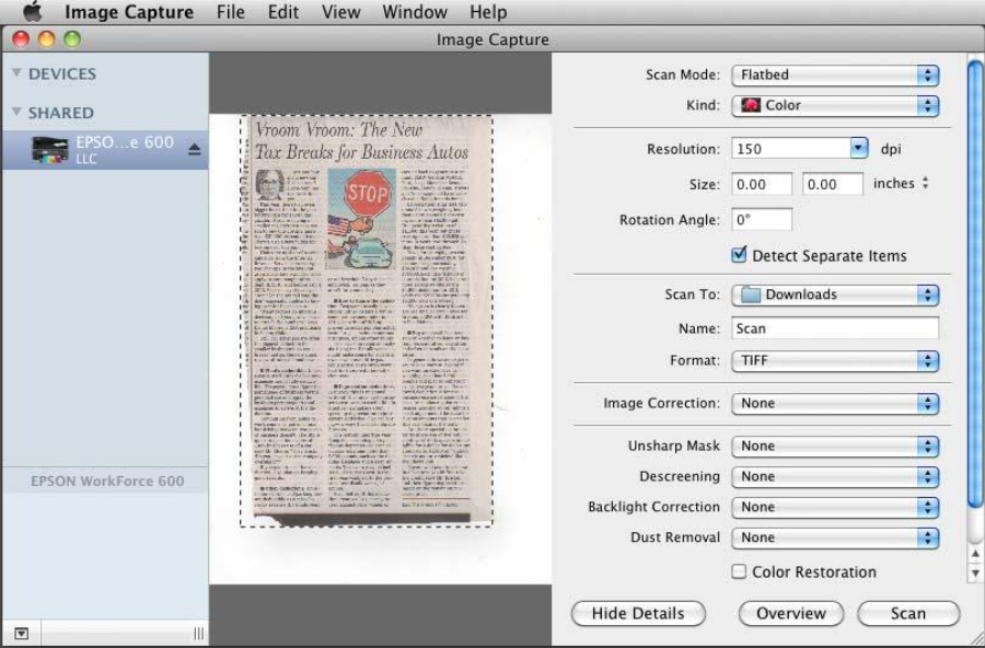 Scan to PDF on Mac