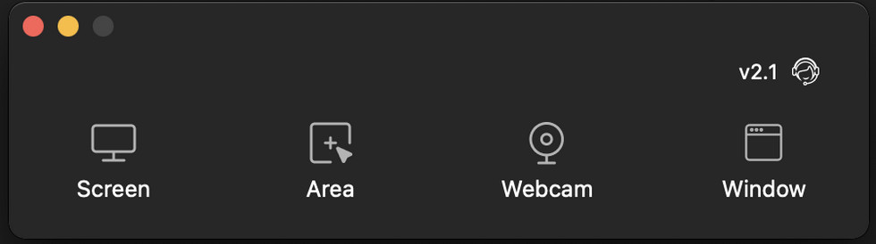 Choose Screen Recording Mode in Record Go