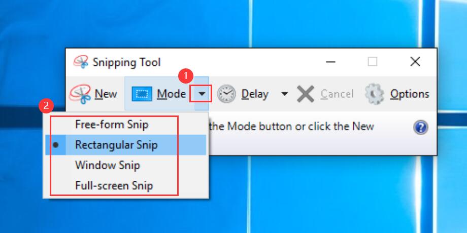 Choose Screenshot Mode