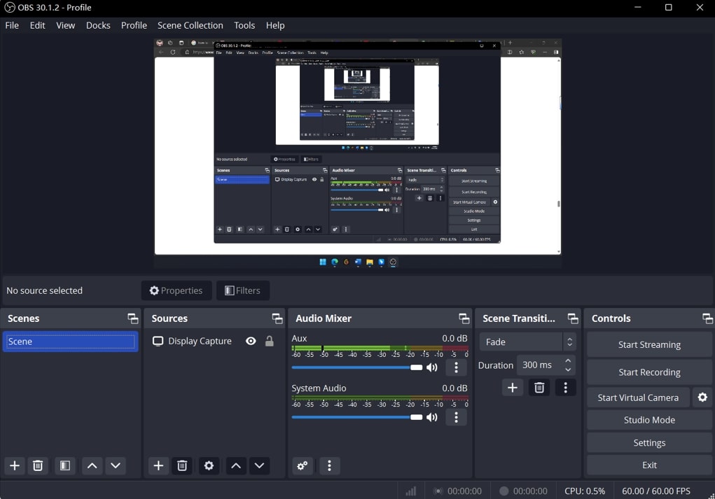 Click Start Recording Button