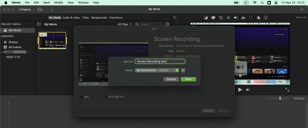 Convert MOV to MP4 in iMovie