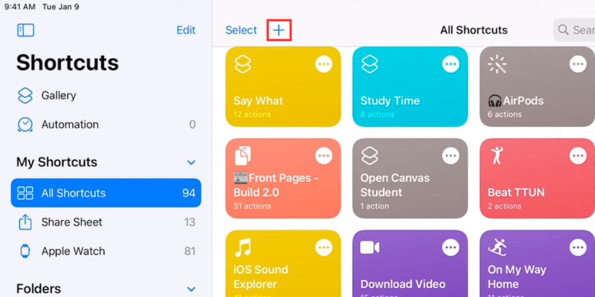 Create a New Shortcut