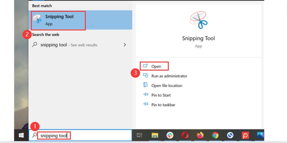Open Snipping Tool