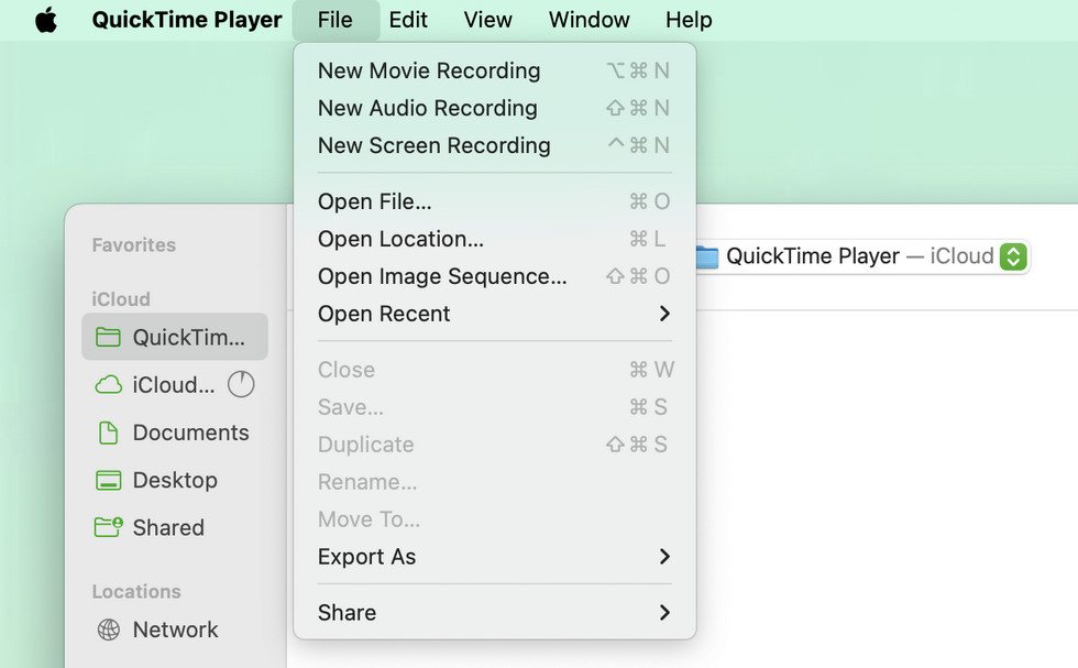 Start Zoom Meetings Recording with QuickTime Player 